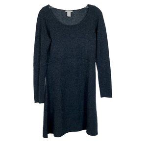 Womens Size Medium White + Warren Gray Pure Cashmere Knit A-Line Mini Dress